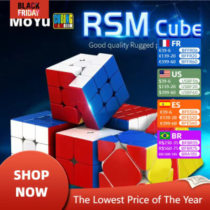 MoYu 큐브 MOYU RS 시리즈 RS3M 3X3 마그네틱 매직 스피드 RS2M 2X2 스티커리스 RS4M 4x4 피젯 피라미드 스