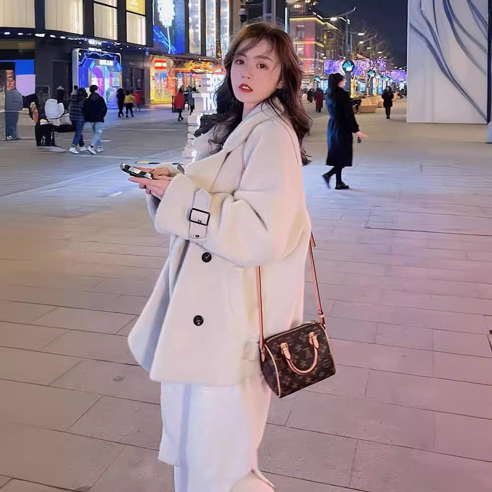 BINIWU 여자 겨울 코트 두터워지다 코트 바닐라 L