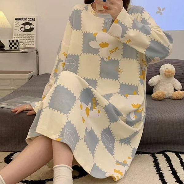 44 55 66 77 24종류 여성 원피스잠옷 긴팔상하세트잠옷 실내복 홈웨어 수면잠옷 파자마 까미샵 긴팔잠옷원피스-011 44 55