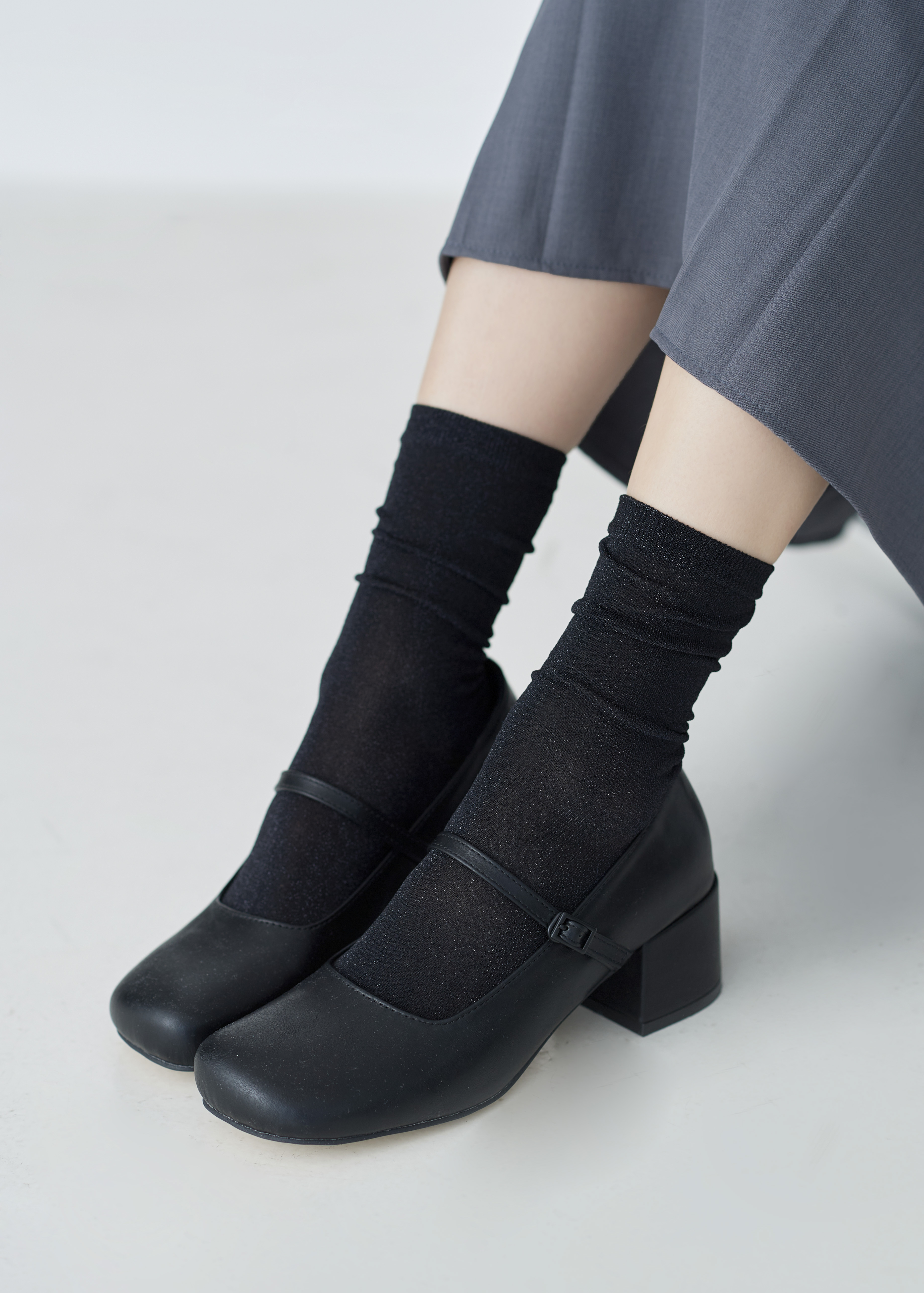 리틀마켓 9900원 데일리 키높이 펌프스힐 미들굽 스퀘어 메리제인 HC15B3