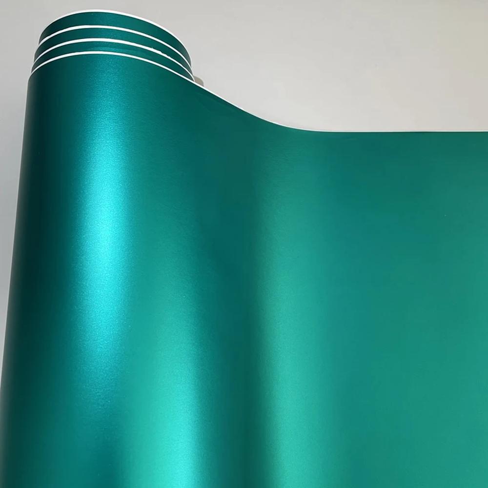새틴 프리미엄 접착 비닐 랩 필름 자동차 포장 호일 스티커 14 Teal 1개 C x