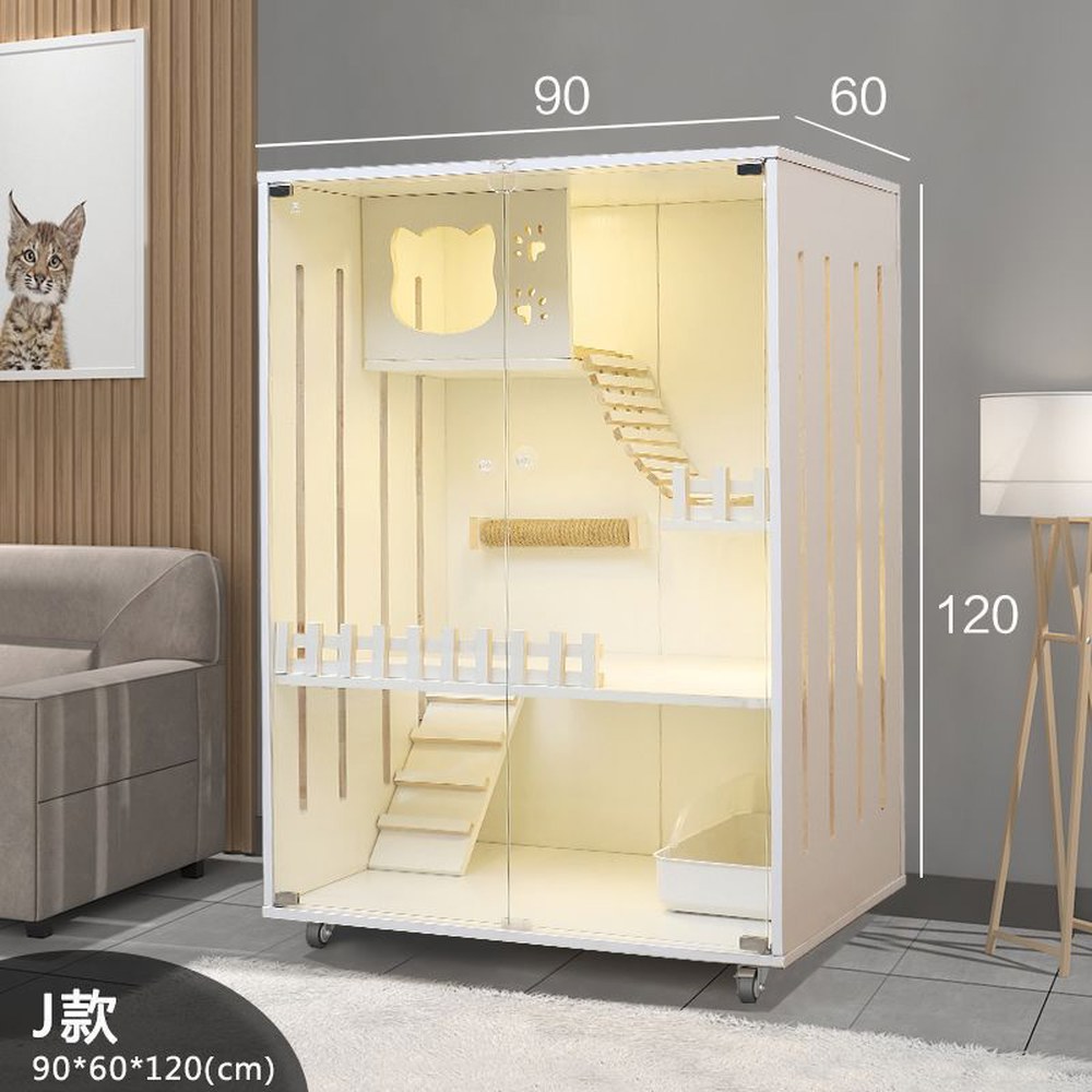 케이지 공간 실내 대형 둥지 원목 캐비닛 캣빌라 고양이집 빌라 J방수롱90-폭60-높이120