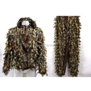 카모플라주 사냥 3D 리프 Ghillie 슈트 우드랜드 의류 재킷과 바지