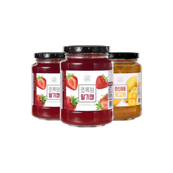 초록원 초록원 초록원 블루베리잼1kg 파인애플망고잼1kg 초록원 딸기잼560g 2개 파인애플망고잼560g 1 142228