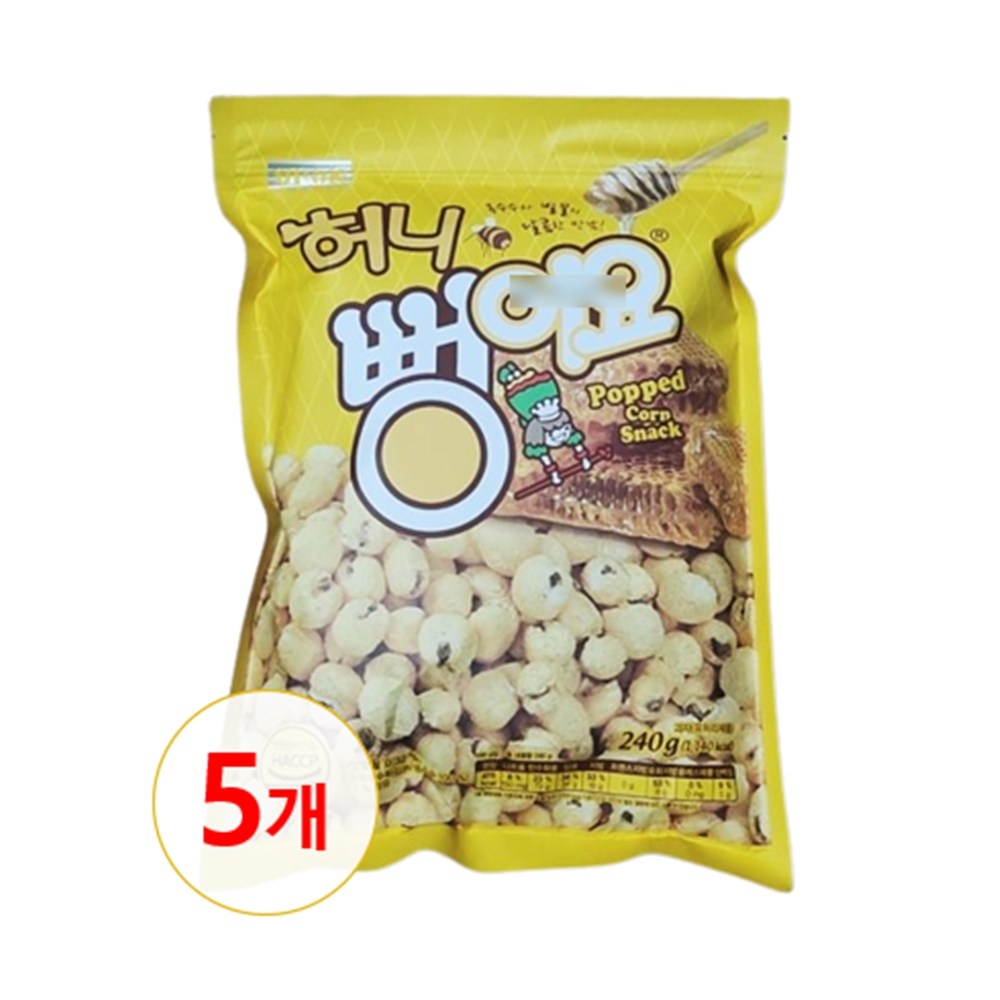 서울식품 서울식품 허니 꿀 뻥이요 240g x 5개 강냉이 옥수수 뻥튀기 과자 스낵
