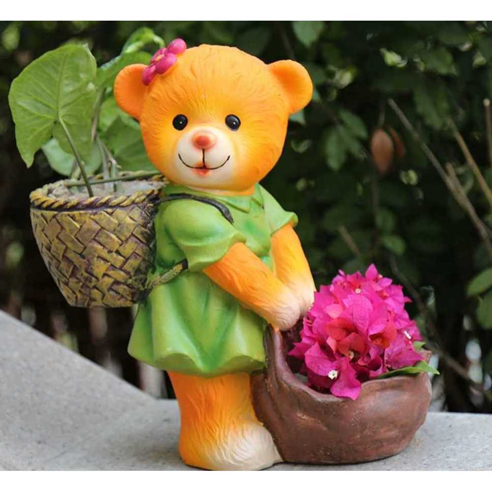 곰동이 장식 소품 곰 동물 인형 공원 카페 가든 펜션 곰꽃통 모형 1