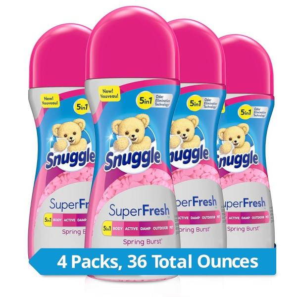 Snuggle Scent Shakes 인워시 향기 부스터 비즈 슈퍼프레시 스프링 버스트 255g9온스 4개 팩