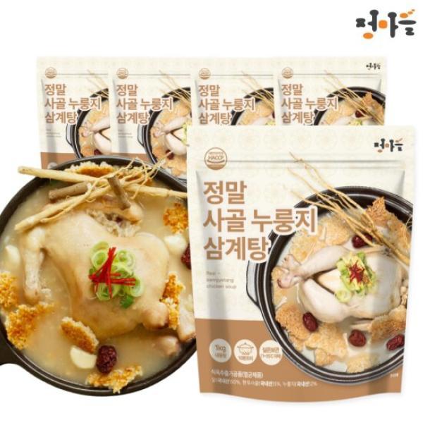 정마을 사골누룽지삼계탕 1kg x 5팩