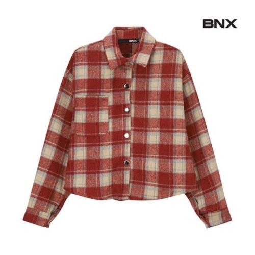 BNX 비엔엑스 체크 카라 원 포켓 크롭 남방 셔츠 BW4BL011L0