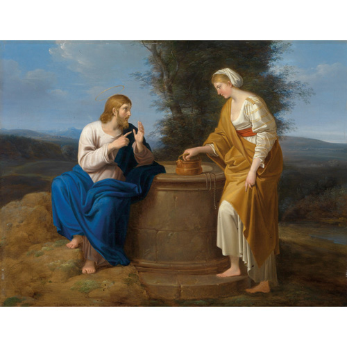 Ferdinand Georg Waldmller - Christus und die Samariterin 종교 성화 종교 예수님 성화 그림 캔버스 액자
