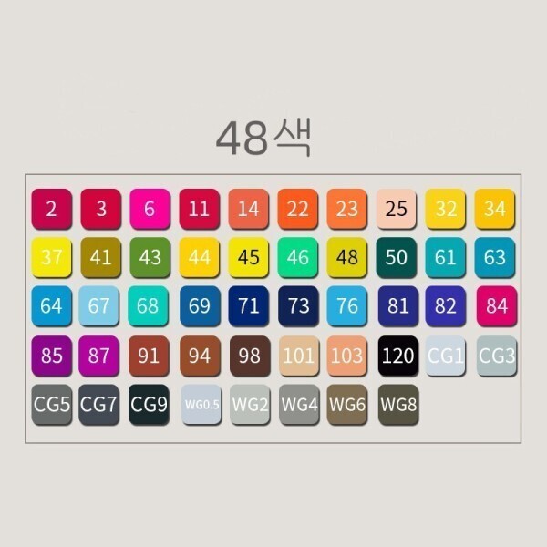 뷰티플라이프 디자인 마카펜트윈 미술 드로잉펜 마카세트터치펜 마카보드 48색 개학선물