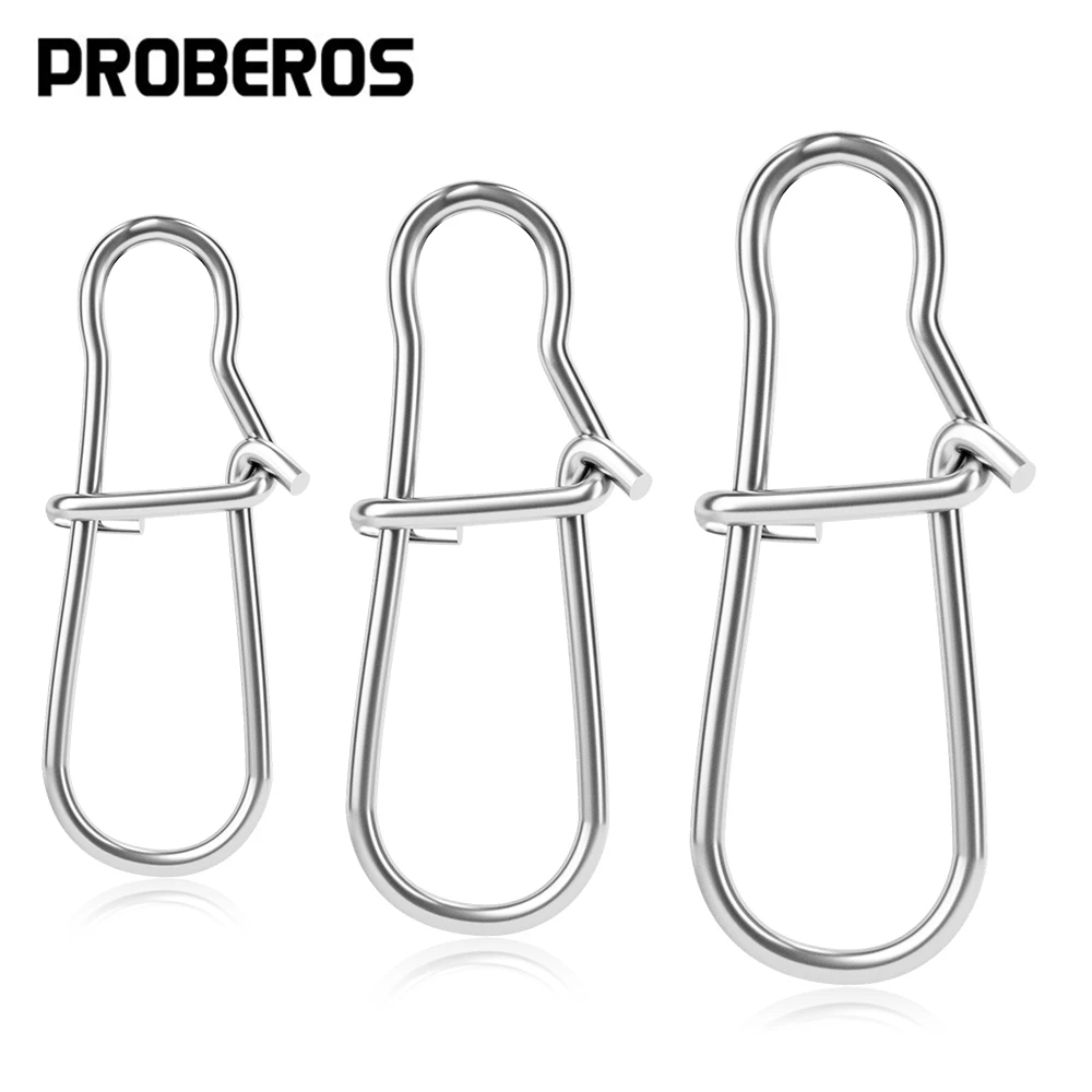PROBEROS 스테인레스 스틸 강화 핀 루어 강력한 미끼 낚시 후크 스냅 핀 커넥터 액세서리 30 개 로트