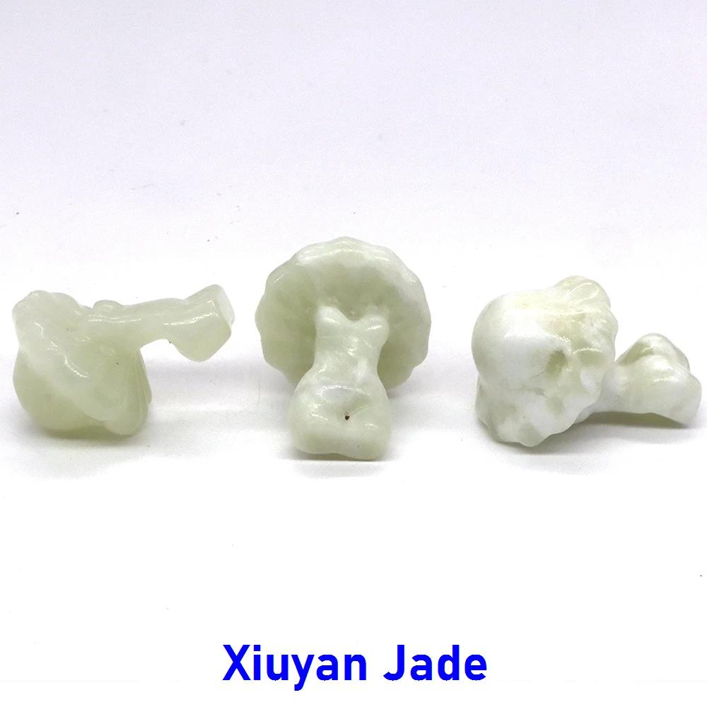 버섯 레이디 자연 치유 크리스탈 입상 소장 가치 장식 돌 조각 11 Xiuyan Jade 1개 A 5 PCS