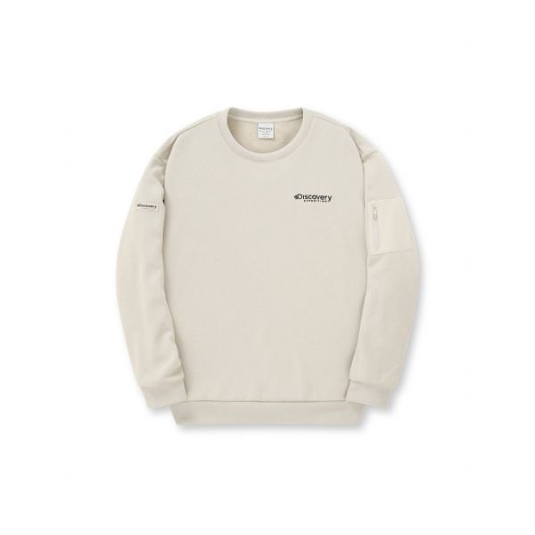 DISCOVERY EXPEDITION 디스커버리 남성 니트라이크 맨투맨 BEIGE2