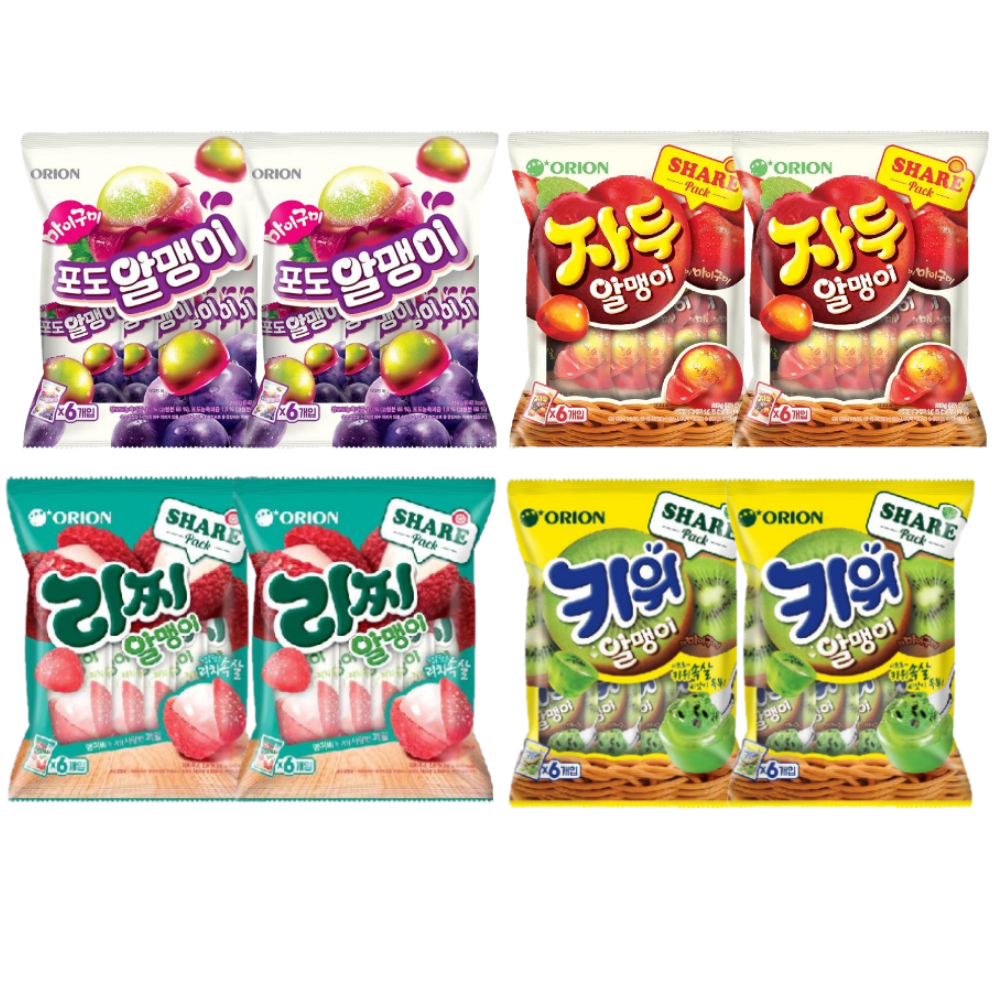오리온 오리온 자두 리찌 포도 키위216g 알맹이젤리 4종 2세트 216g