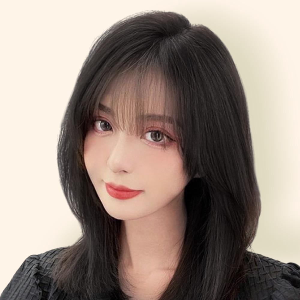 내추럴 앞머리 정수리 가발