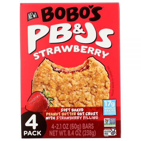 Bobos Oat Bars 딸기 잼 PBJs 4개 238 1g8 4온스