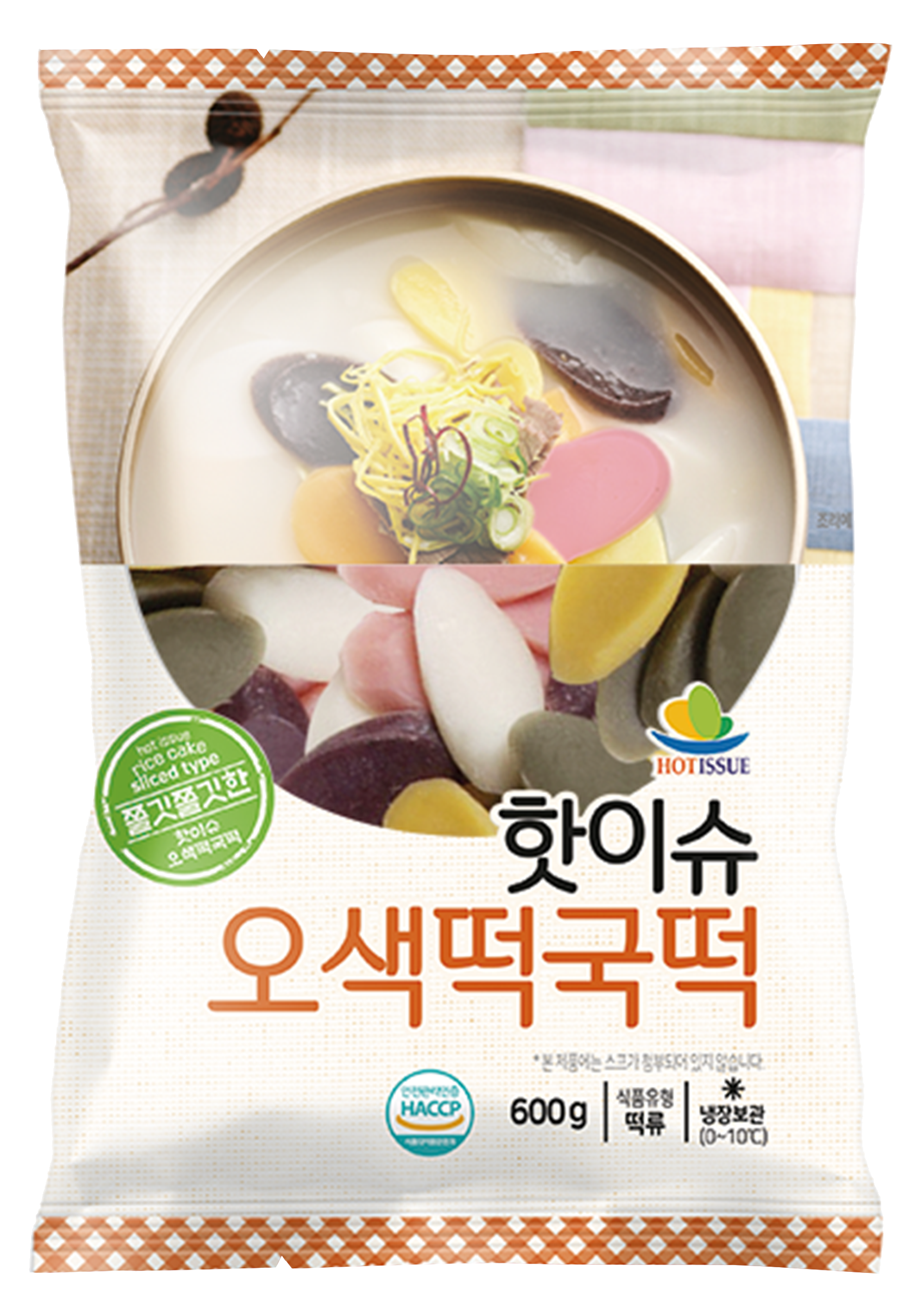 핫이슈 핫이슈 우리쌀 오색꽃떡국떡 500g 국산쌀 국산천연재료
