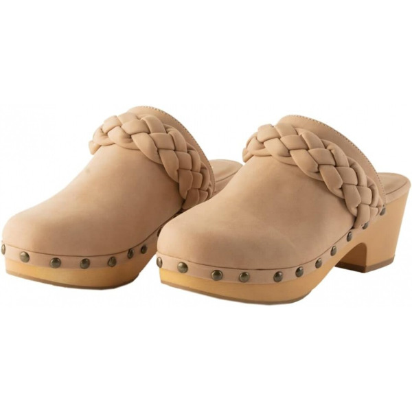 디에프디인터내셔날 소다 Soda Womens Slip On Wood Clogs Morel Nude NUB 8 Mules 여자 온 우드 클록 누드 뮬 신발