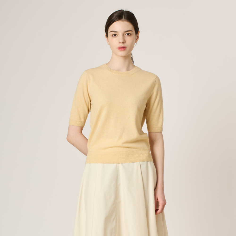 BCBG 라운드 트윈 니트 탑 B4S2K312