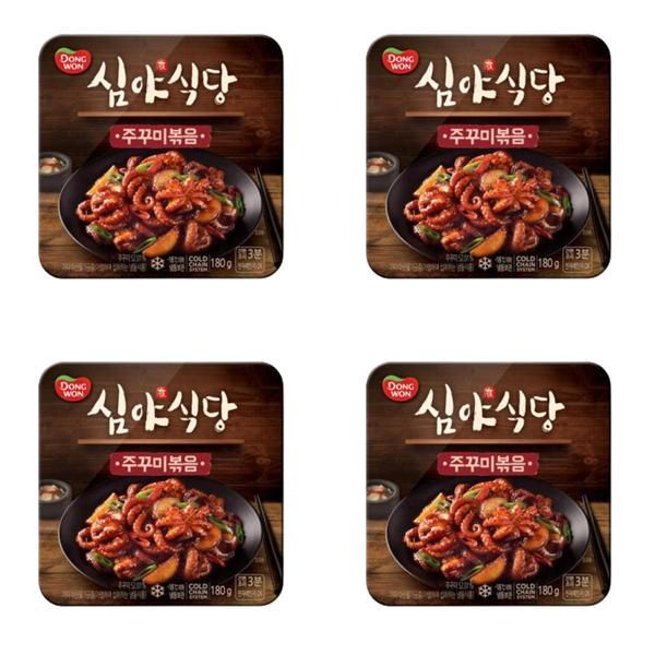 동원 동원 심야식당 주꾸미볶음 180g 4개 전자레인지 야식 포장마차 소주 안주