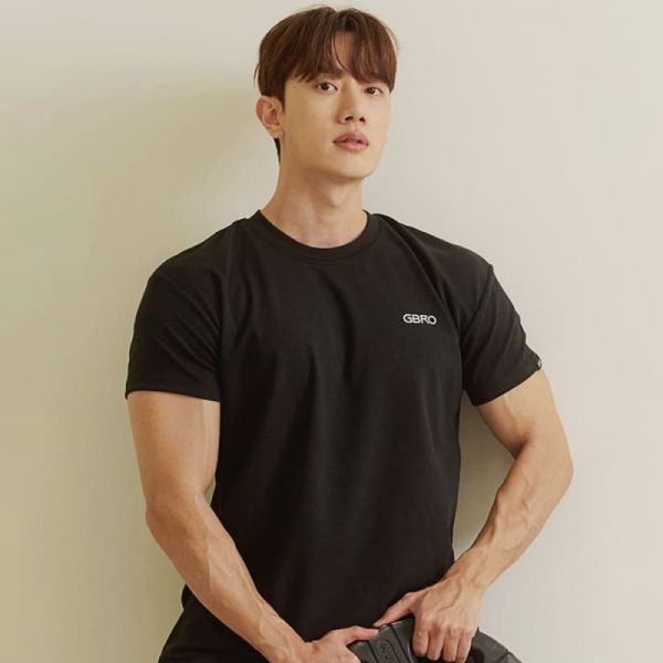 짐브로 메쉬 스몰로고 머슬핏 반팔 - 카키