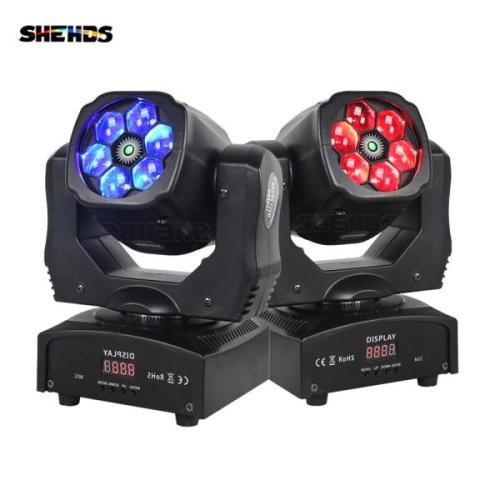 SHEHDS 빔 앤 워시 LED 무빙 헤드 조명 스트로브 메카닉 조광기 나이트클럽 DJ 디스코 파티용 6x15W RGB