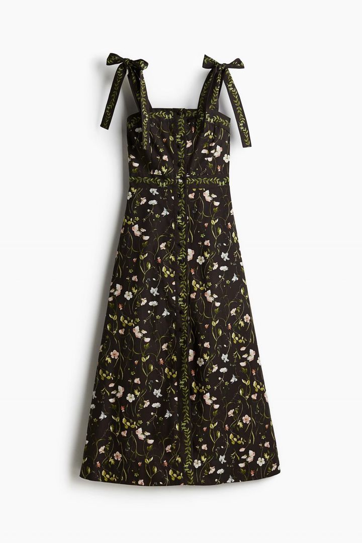 스페인샵 에이치앤엠 리본 스트랩 코튼 원피스 1265587001 NEGRO FLORAL P0181265587001