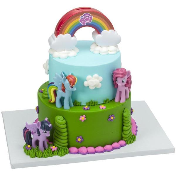 DecoSet My Little Pony Over The Rainbow 시그니처 케이크 토퍼 4피스 장식 레인보우 대시 핑키 파