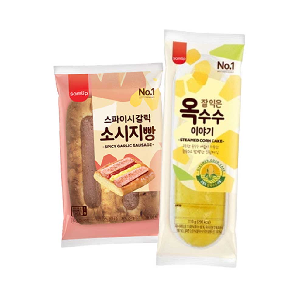 오티삼립 스파이시 갈릭소시지빵 5봉 잘 익은 옥수수이야기 5봉