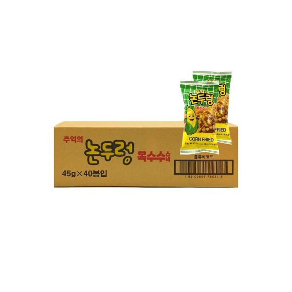 추억의 논두렁 옥수수스낵 45gx40개입 밭두렁 콘팡 옥수수콘 옛날과자 과자 간식
