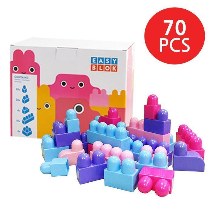 셀러허브잡화 4C 베베블럭 이지블록 텔핑크 키움 BZJL74XK 70PCS