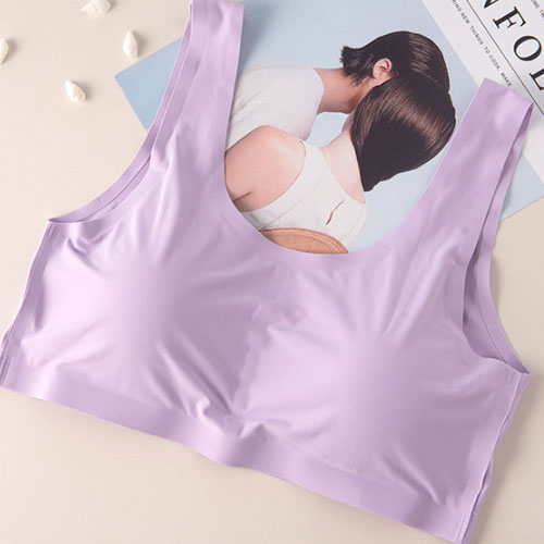 심리스브라 노라인 무봉제 패드추가증정 언더웨어 누디 프리컷 모달 매쉬 M 까미샵 2 라이트퍼플 SIMBR201