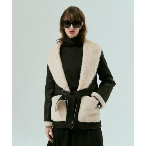 실른 SILN Eco leather shawl collar jacket