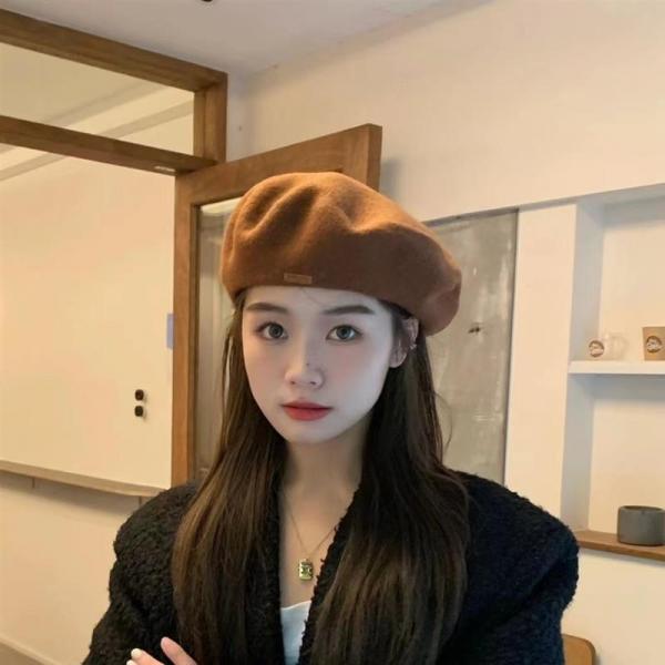여름드 모자 양모 베레 여성용 겨울 모자 자연스러운 가을겨울 얼굴 작아 보이는 디자인