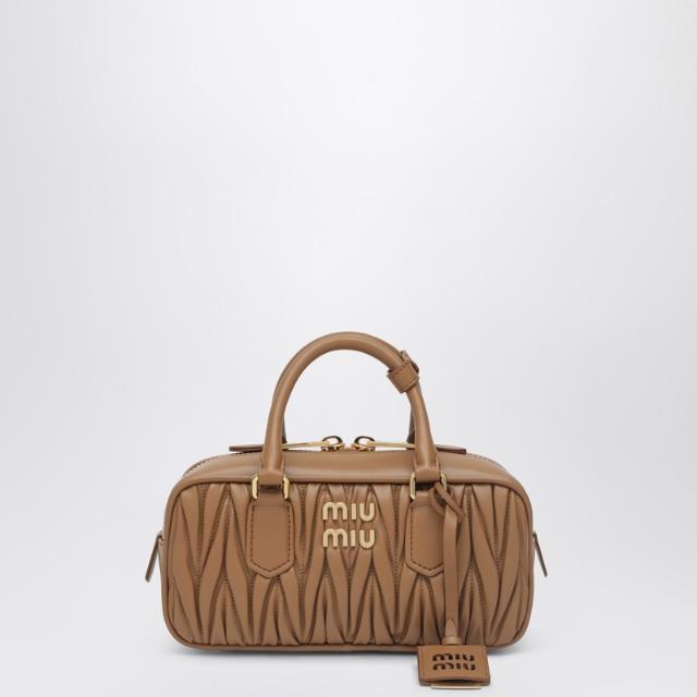 미우미우 MIU MIU Arcadie bag in caramel coloured matelassA nappa leather Q 5BB142OONAN88 MIU-F098L