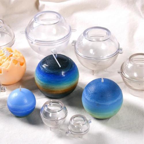 DIY 수제 원형 볼 플래닛 시리즈 아로마테라피 양초 만들기 아크릴 몰드 키트 구형 플라스틱