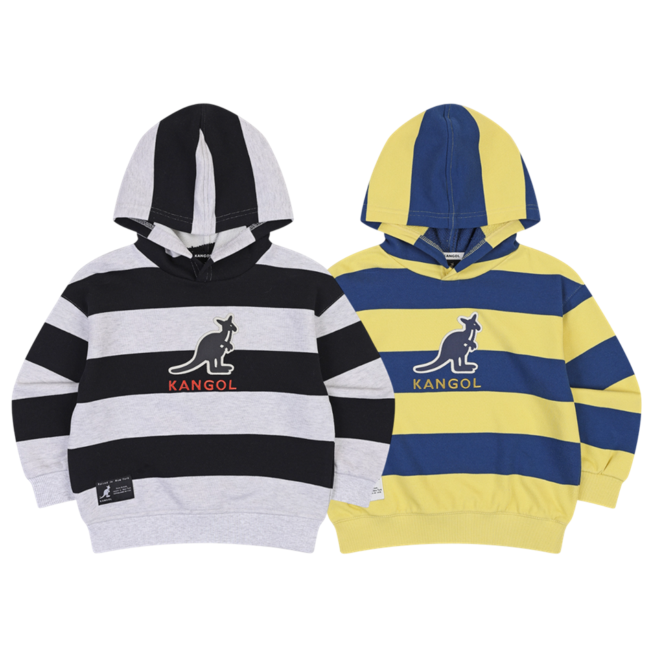 캉골키즈 현대중동점 캉골키즈 빅 로고 포인트 와이드 스트라이프 후디 RA 0201 ARACHT02010