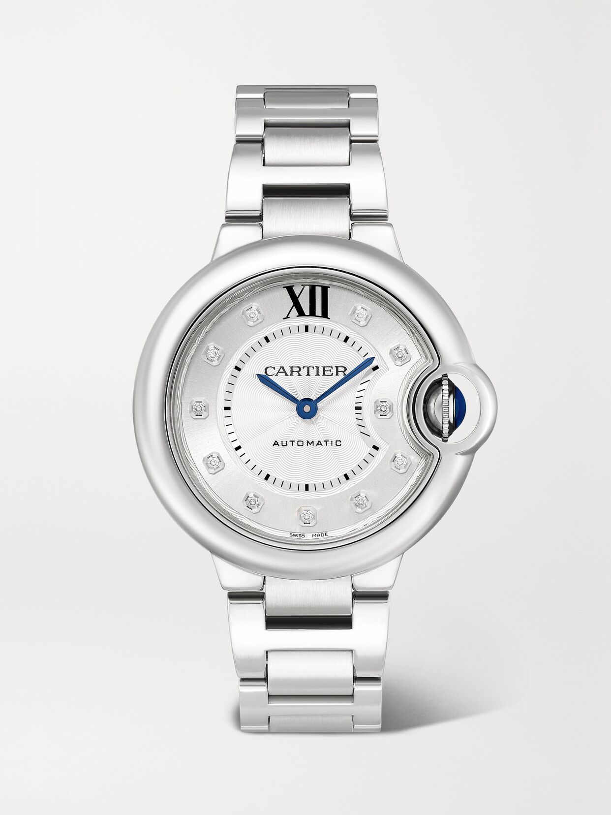 까르띠에 까르띠에 발롱 브루 드 오토매틱 스테인리스 스틸 다이아몬드 시계 W4BB0021SILVER 10163292707376873
