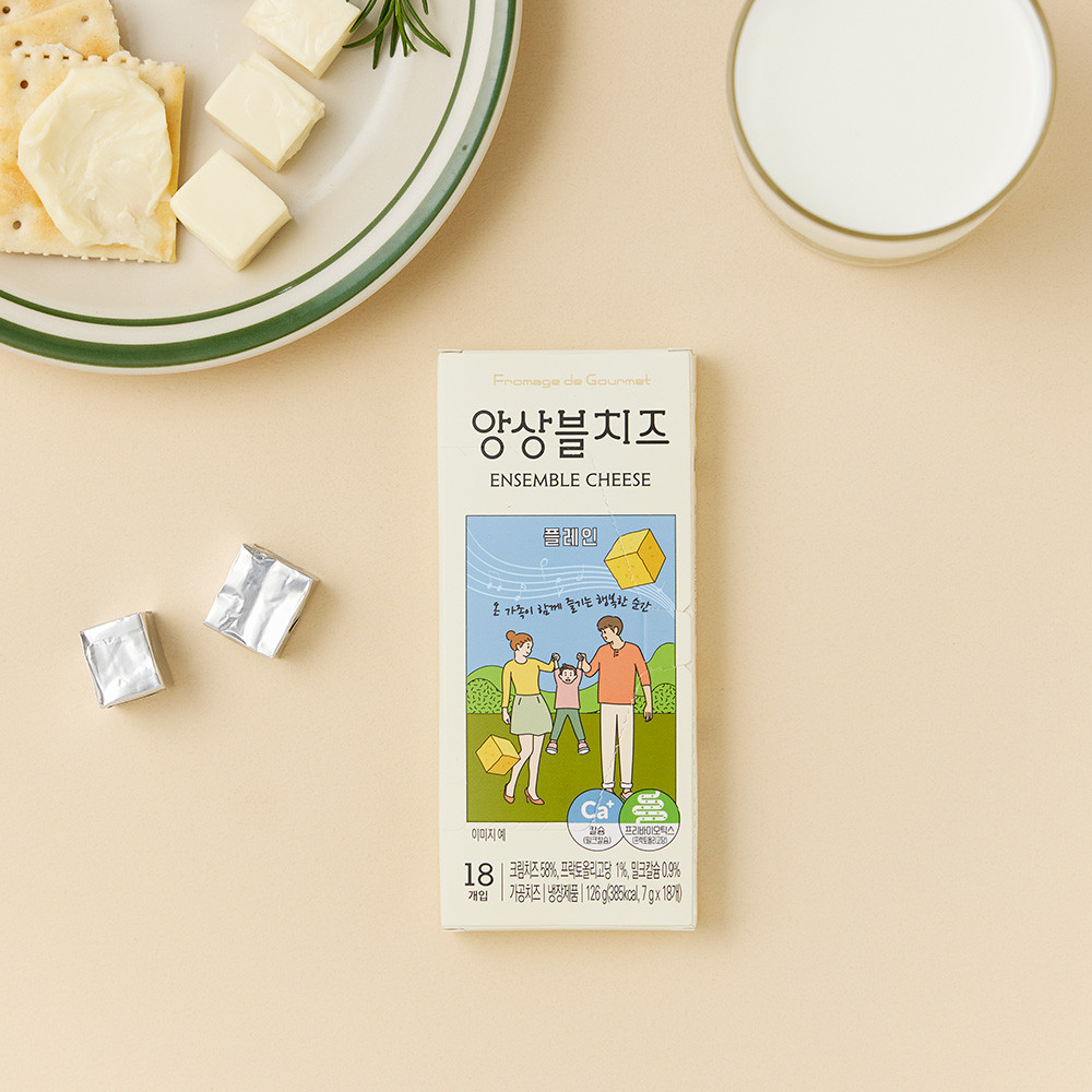구르메에프앤드비 앙상블 큐브치즈 플레인 7g x 18개 126g