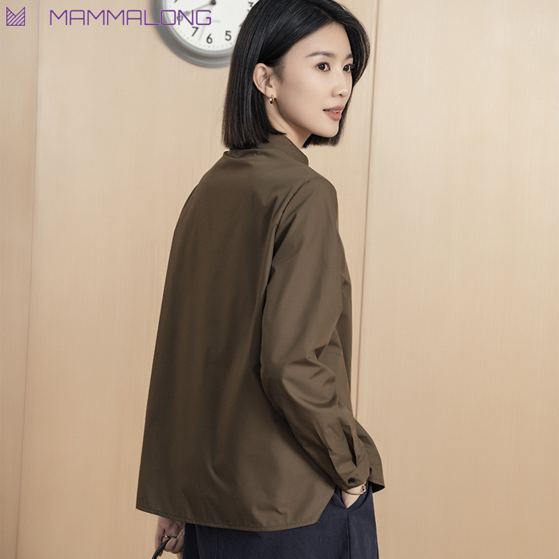 맘마롱 엄마옷 고급 봄 가을 카라넥 자켓 그린