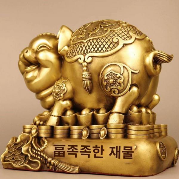 황금돼지 저금통 띠 복돼지 저금통 출입 집무실 프런트 장식품