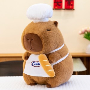 카피바라 인형 기니피그 초대형 직업 마술사 요리사 해드셋 동물 피규어 귀여운-요리사 63 cm