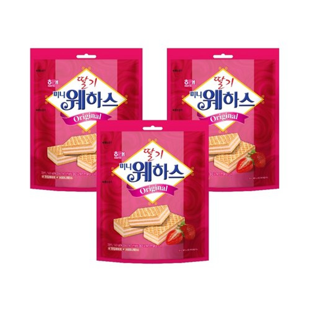 너만아는과자점 해태 딸기미니웨하스 150g x 3개 어린이집 학교 간식