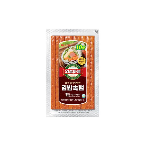 롯데햄 의성마늘 김밥속햄 100g 김밥햄 핫바 부대찌개햄 1개