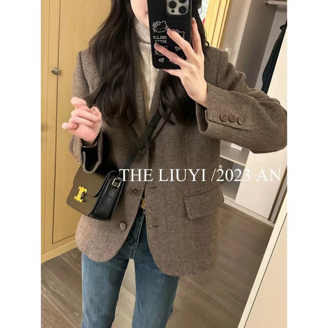 리유이 룩셈부르크 겨울 모직 패딩 도톰 정장 코트 S 이미지