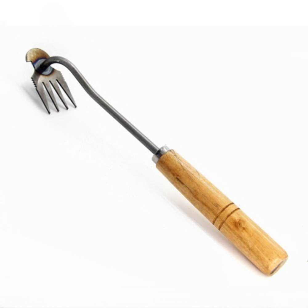 제초 갈퀴 호미 4발 텃밭 잡초 뿌리 제거기