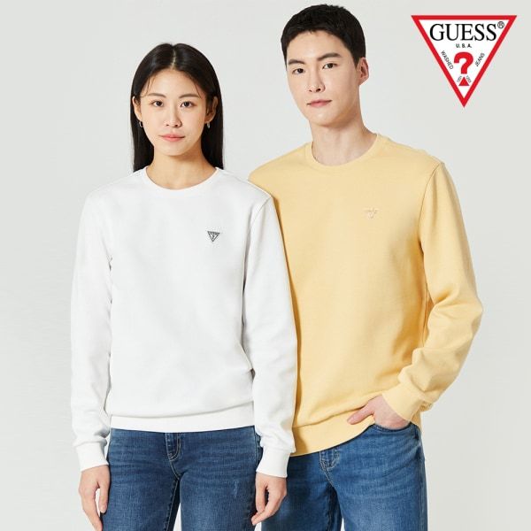 게스 게스본사 유니 리사이클 삼각와펜 맨투맨 NO1KE410