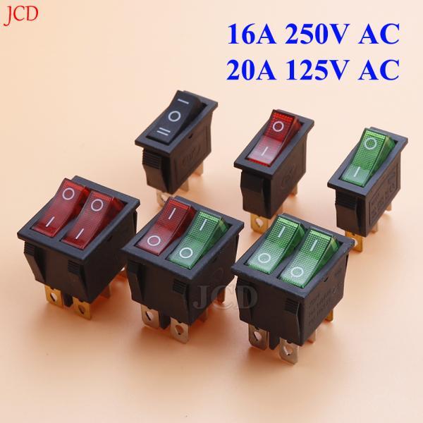 더블 라이트 스위치 로커 방수 온 오프 보트 전원 1 개 KCD4 6 핀 3 16A 250V 20A 125V