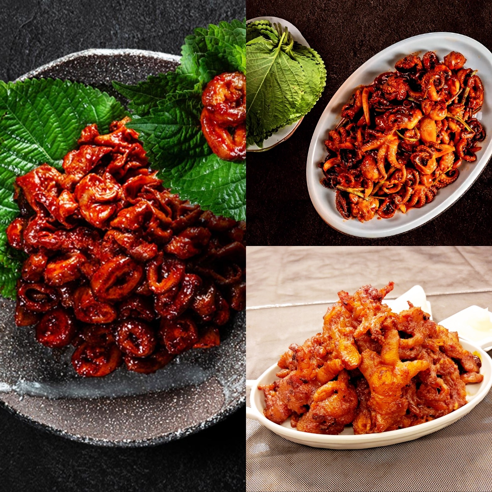 강동밀키트 A세트 양념곱창150g 양념불쭈꾸미150g 숯불무뼈닭발150g 1세트 450g